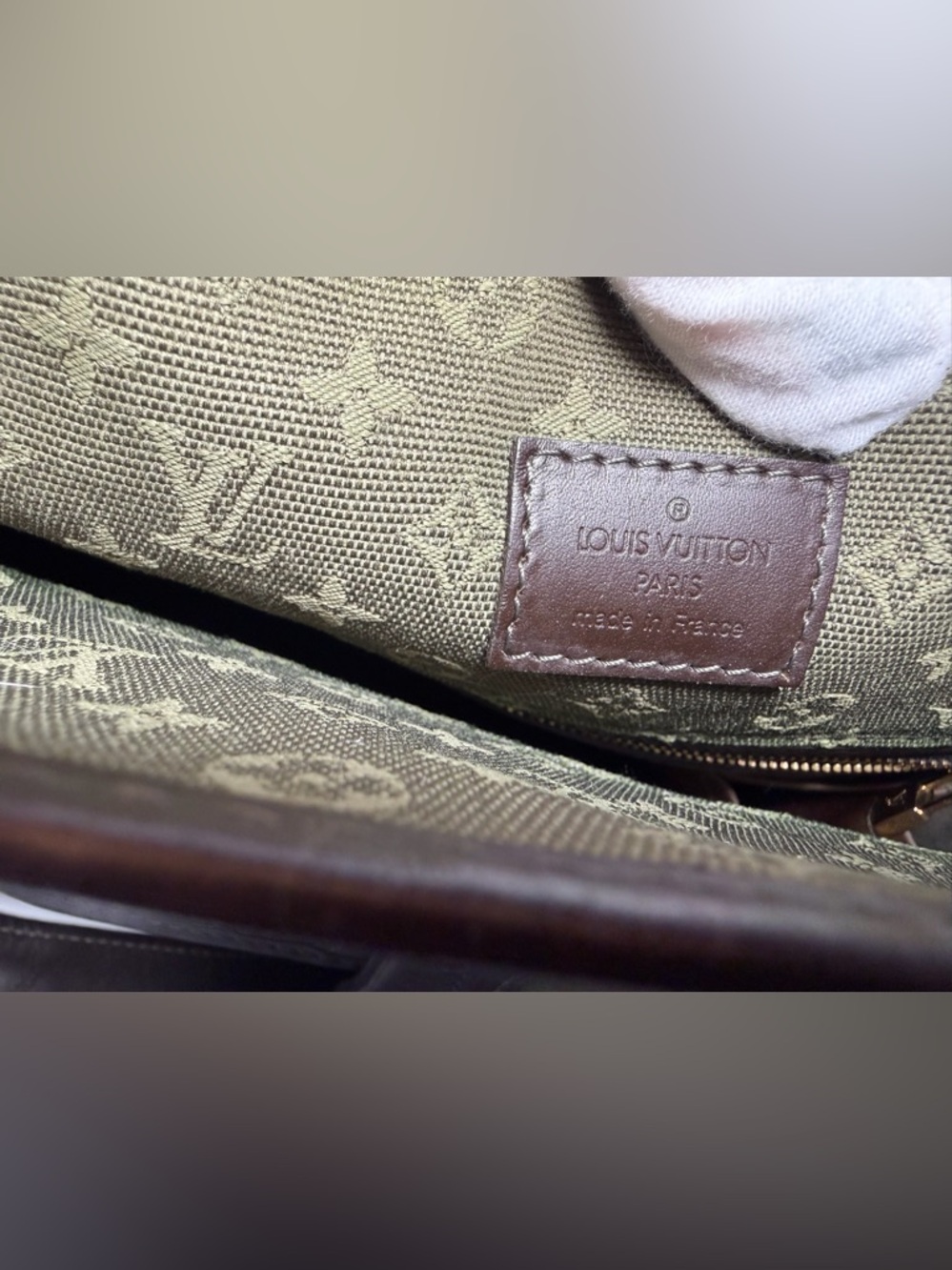 Louis Vuitton Mini Lin Monogram Shoulder Bag in Olive Green - Picture 14 of 17